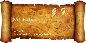 Gál Fülöp névjegykártya